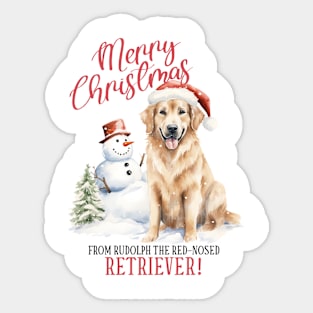 Christmas Golden Retriever Pun Sticker